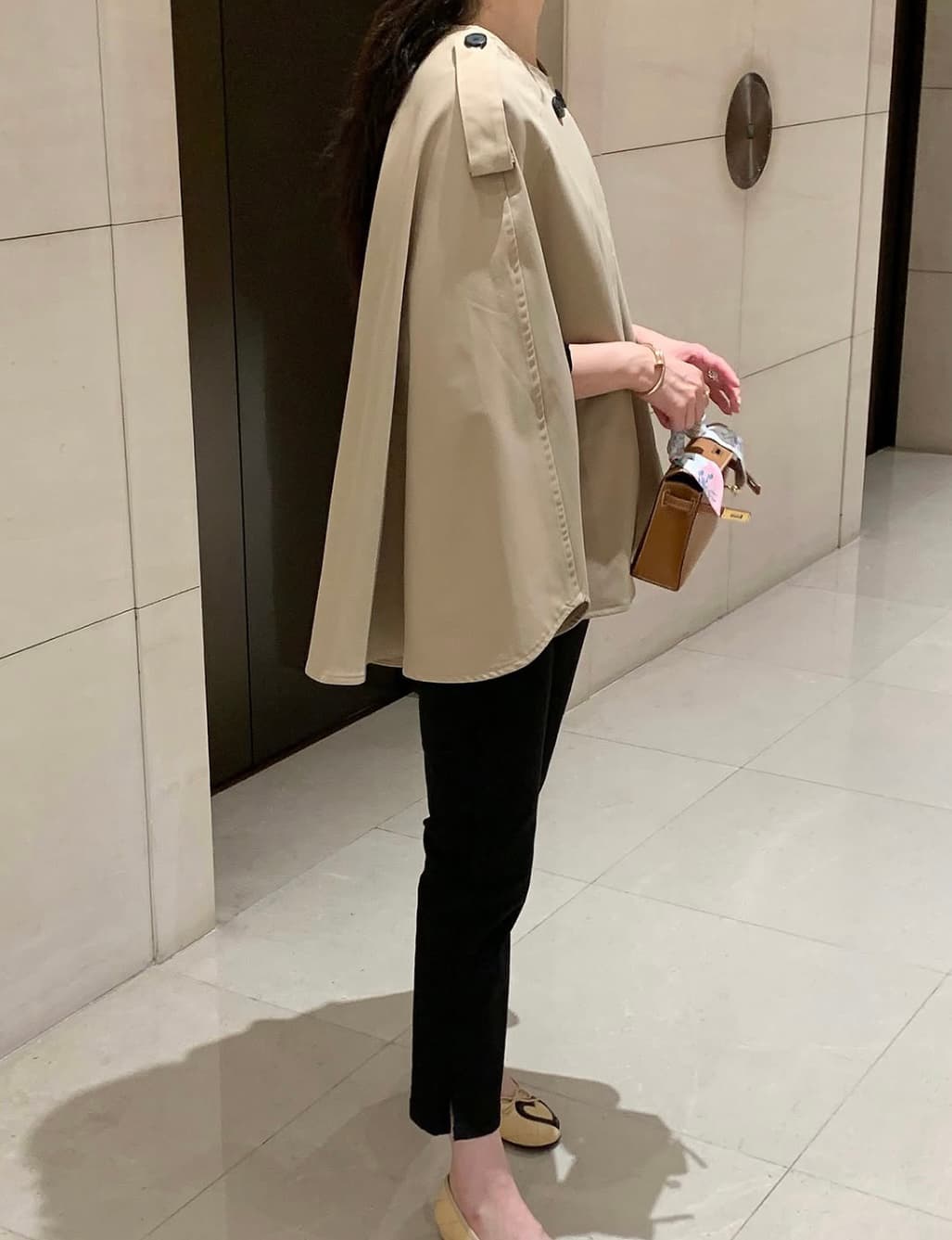 한 스타일 레트로 망토 바람막이 쇼트 스타일 재킷 상세 이미지 3
