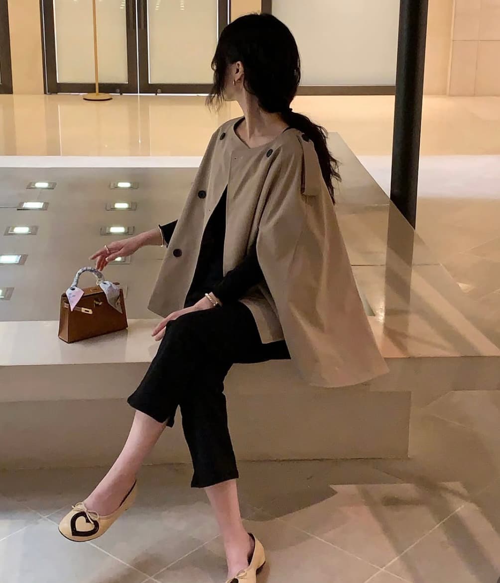 한 스타일 레트로 망토 바람막이 쇼트 스타일 재킷 상세 이미지 10