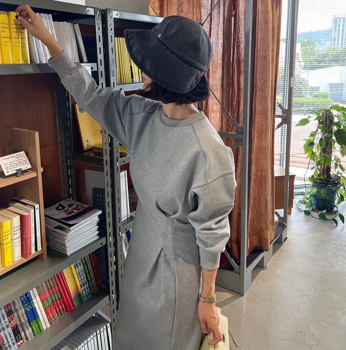 재고 있음 한 스타일 디자인 센스 트임 롱 코트 드레스 이미지 2