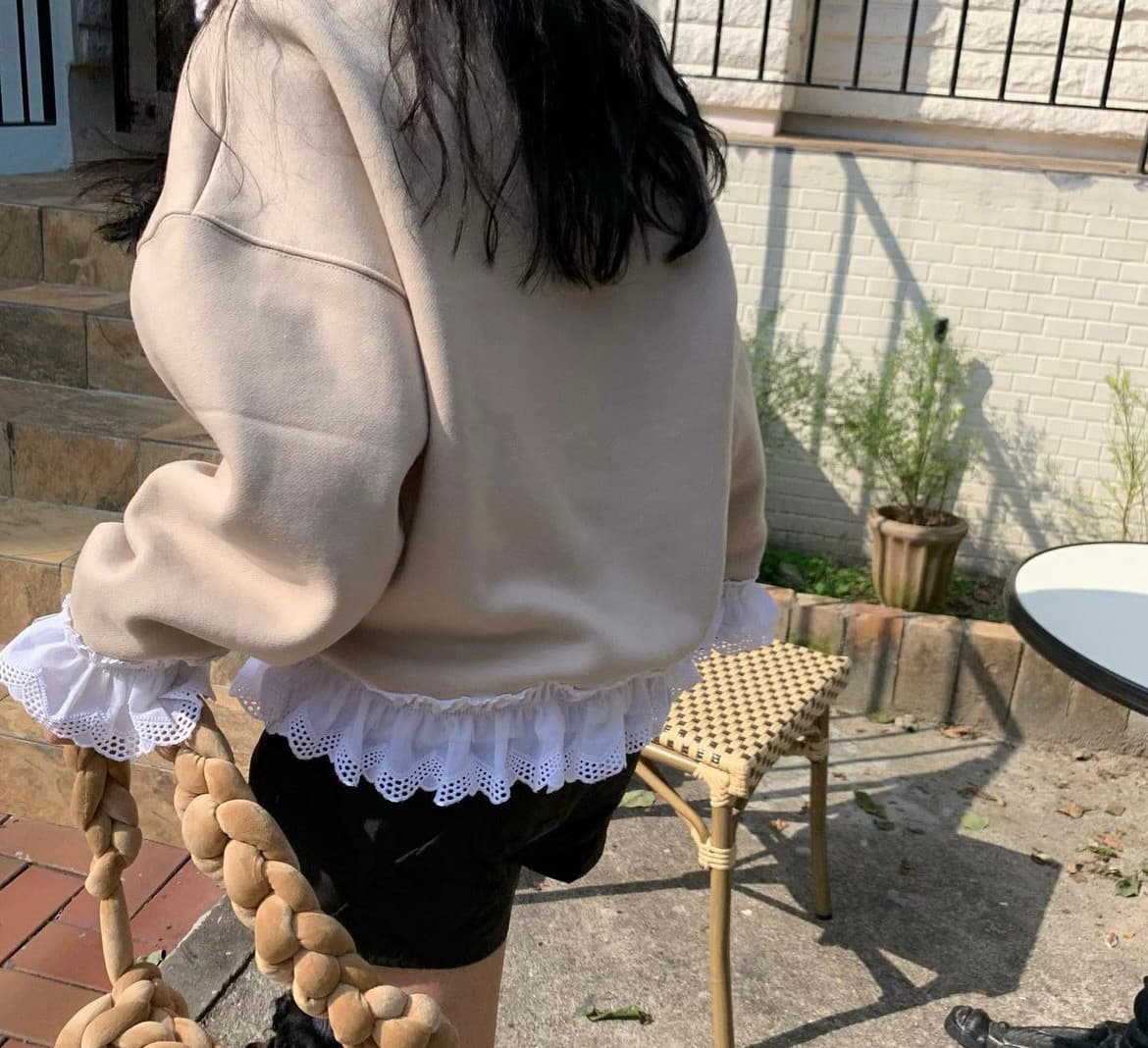 재고 있음 한 스타일 달콤함 연령 감소 후드티 상세 이미지 19