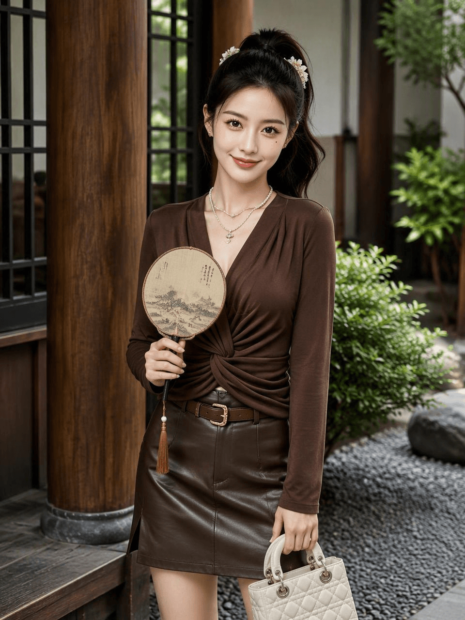 2026 가을 비틀림 섹시함 V넥 긴팔 티셔츠 여성 한국 스타일 트렌디 타이트 맨위 봄 가을 몸매 가꾸기 슬림해 보이는 셔츠 이미지 4