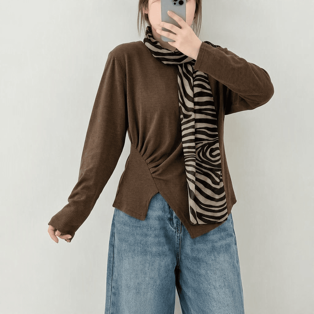 2026 가을 새로운 불규칙 인사이드 가져 가라. 티셔츠 여성 지방 mm 슬림해 보이는 자이언트 잘 생긴 허리 수축 긍정적 인 어깨 만나는 맨위