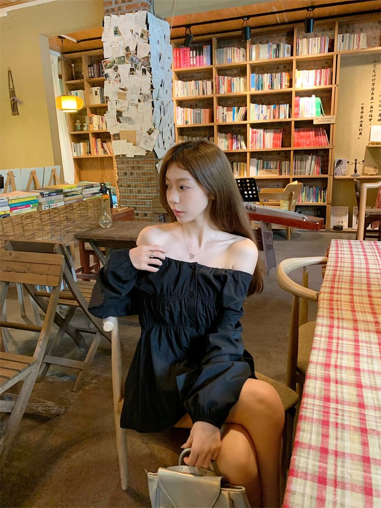 빅 사이즈 긴팔 셔츠 라운드 넥 긍정적 인 어깨 거품 소매 지방 mm 표지 배 맨위 상세 이미지 24