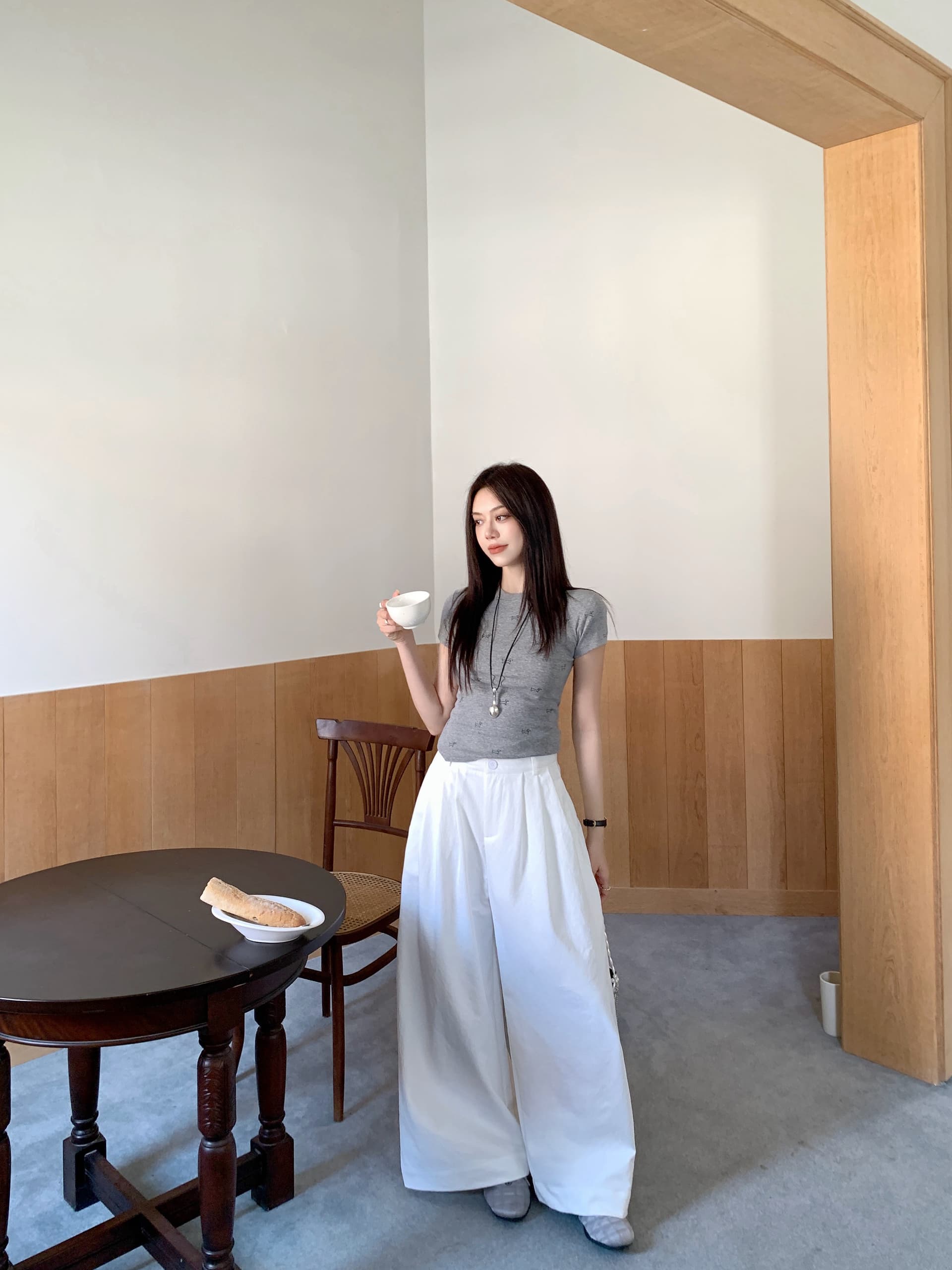 작은 키 하이웨이스트 다용도 와이드 레깅스 바지 2026 봄 새로운 루즈핏 도루 센스 슬림해 보이는 캐주얼 바지 9006# 상세 이미지 33