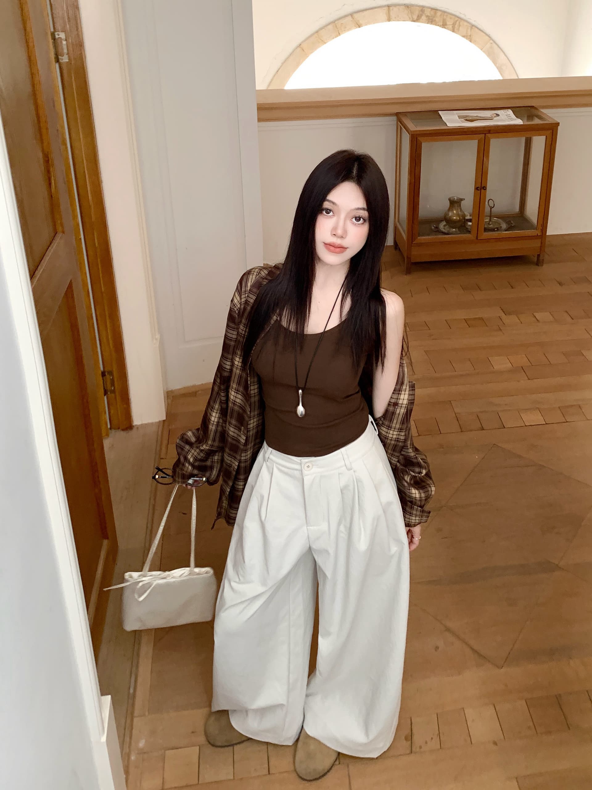작은 키 하이웨이스트 다용도 와이드 레깅스 바지 2026 봄 새로운 루즈핏 도루 센스 슬림해 보이는 캐주얼 바지 9006# 상세 이미지 36