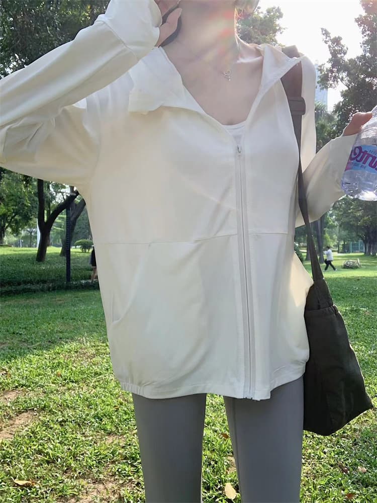 얼음 실크 자외선 차단 의류 여성 여름 자외선 차단 복 대 모자 국방 자외선 얇은 남녀 재킷 이미지 3