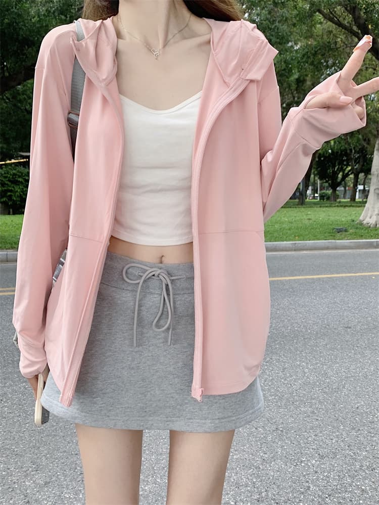 얼음 실크 자외선 차단 의류 여성 여름 자외선 차단 복 대 모자 국방 자외선 얇은 남녀 재킷 이미지 2