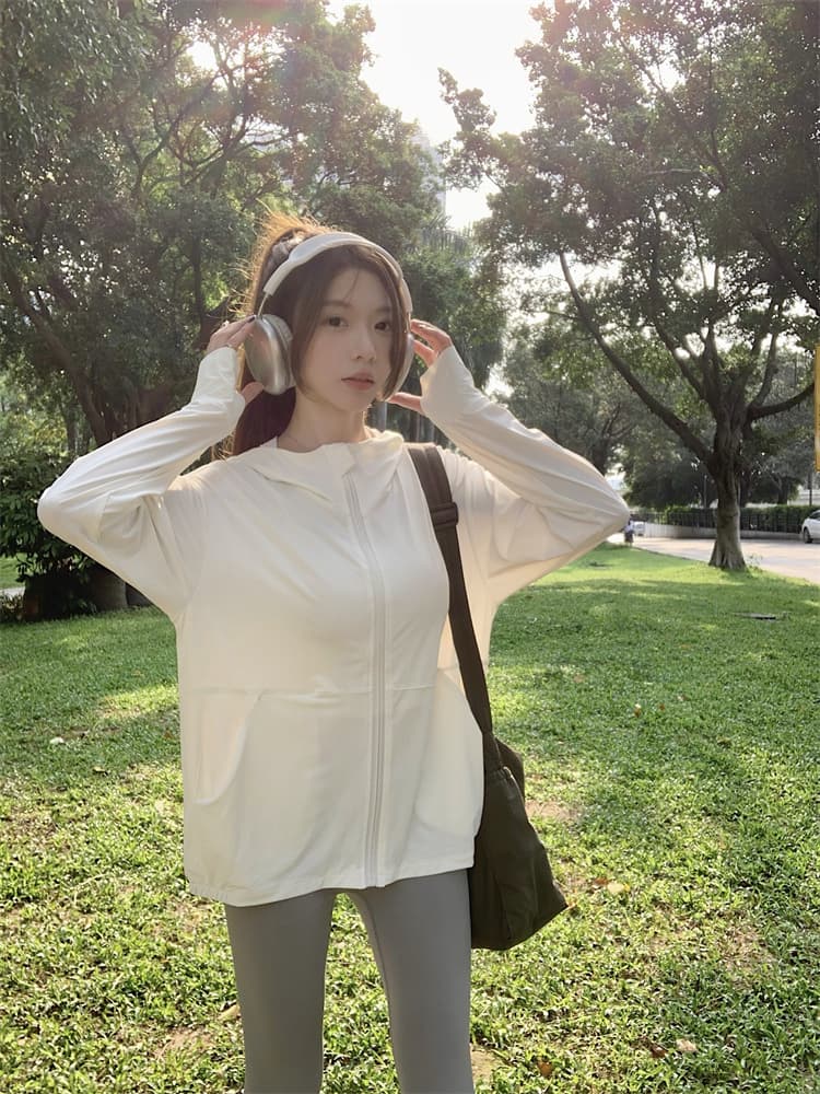 얼음 실크 자외선 차단 의류 여성 여름 자외선 차단 복 대 모자 국방 자외선 얇은 남녀 재킷 상세 이미지 10