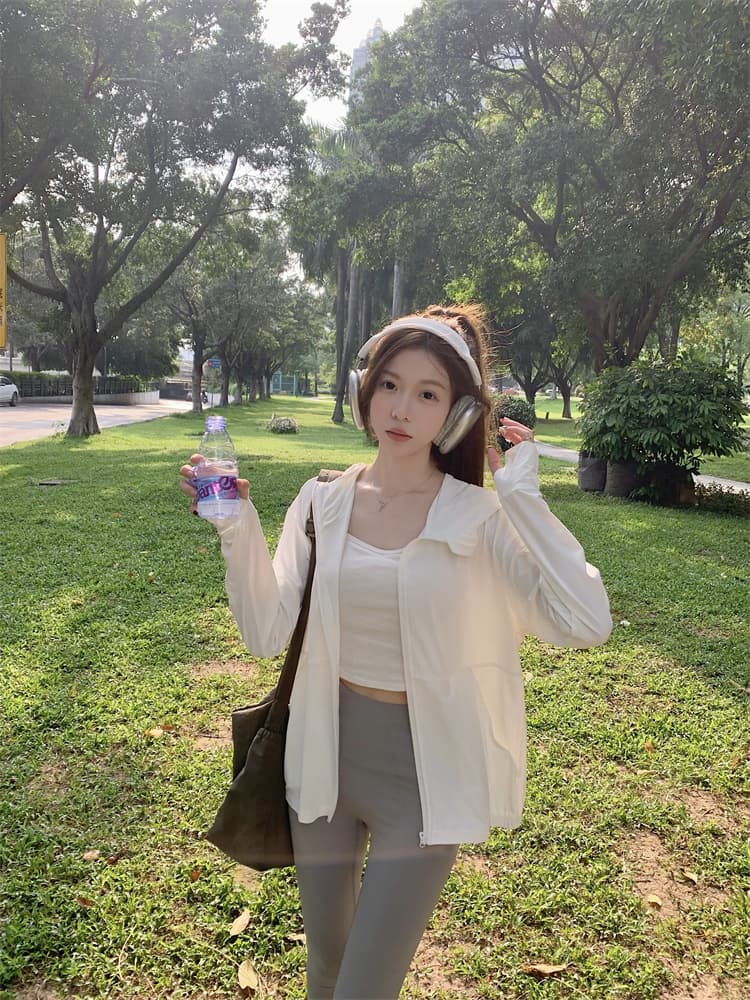 얼음 실크 자외선 차단 의류 여성 여름 자외선 차단 복 대 모자 국방 자외선 얇은 남녀 재킷 상세 이미지 17