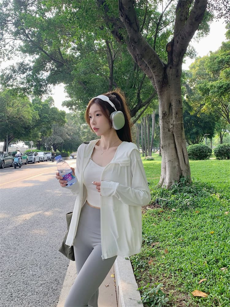 얼음 실크 자외선 차단 의류 여성 여름 자외선 차단 복 대 모자 국방 자외선 얇은 남녀 재킷 상세 이미지 19