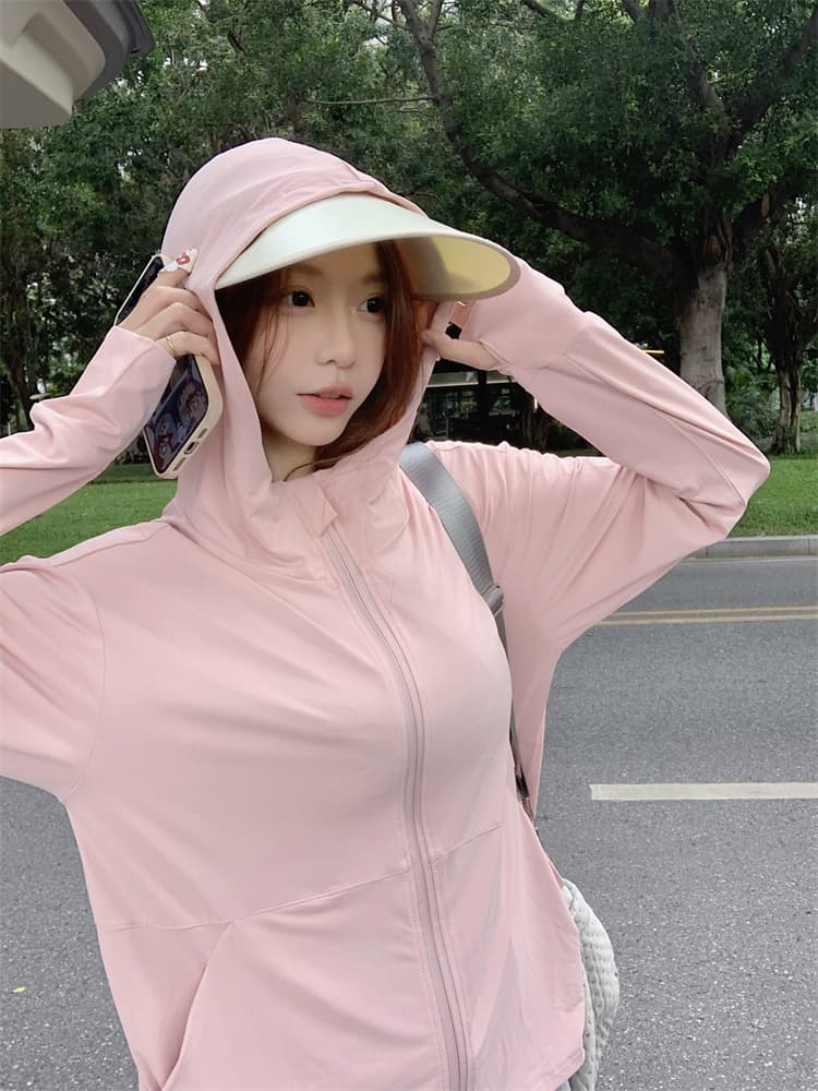 얼음 실크 자외선 차단 의류 여성 여름 자외선 차단 복 대 모자 국방 자외선 얇은 남녀 재킷 상세 이미지 43