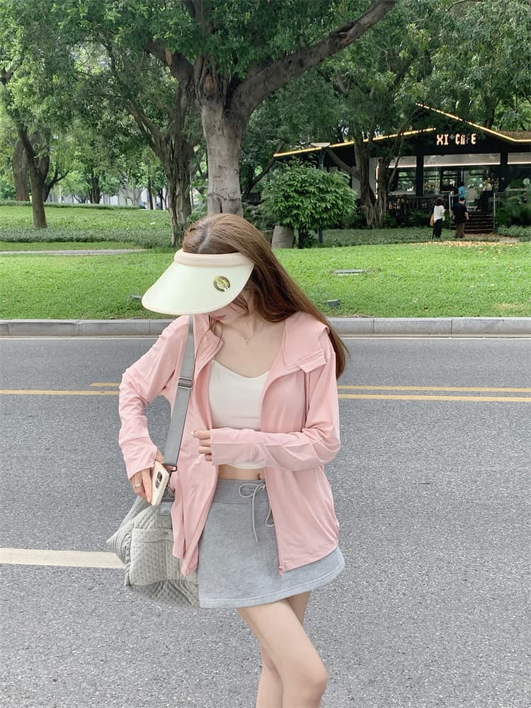 얼음 실크 자외선 차단 의류 여성 여름 자외선 차단 복 대 모자 국방 자외선 얇은 남녀 재킷 상세 이미지 49