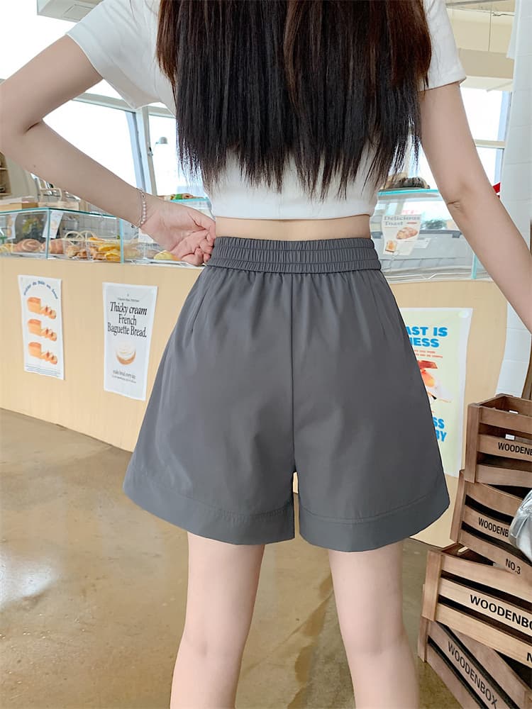 여름 루즈핏 패션 허리밴드 반바지 다용도 슬림해 보이는 한 마디 와이드 레그 팬츠 트렌디 상세 이미지 23