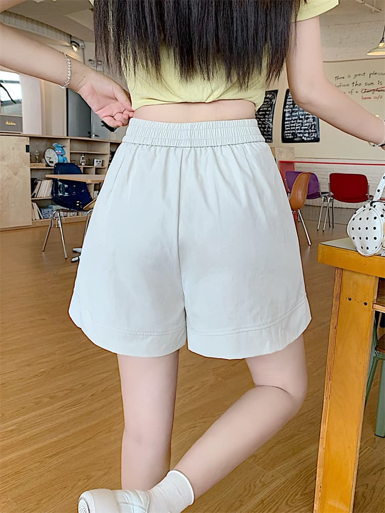 여름 루즈핏 패션 허리밴드 반바지 다용도 슬림해 보이는 한 마디 와이드 레그 팬츠 트렌디 상세 이미지 27