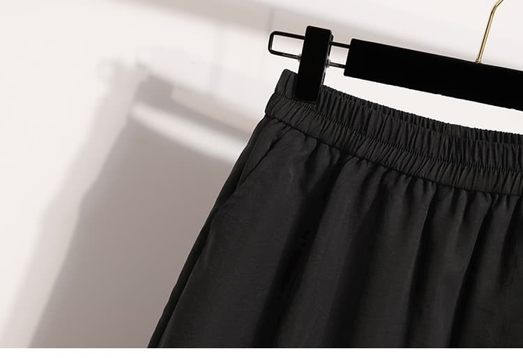 야마모토 워크웨어 치마바지 여성 여름 얇은 스타일 하이웨이스트 한 마디 슬림해 보이는 외출용 반바지 넓은 다리가 짧다. 바지 상세 이미지 28