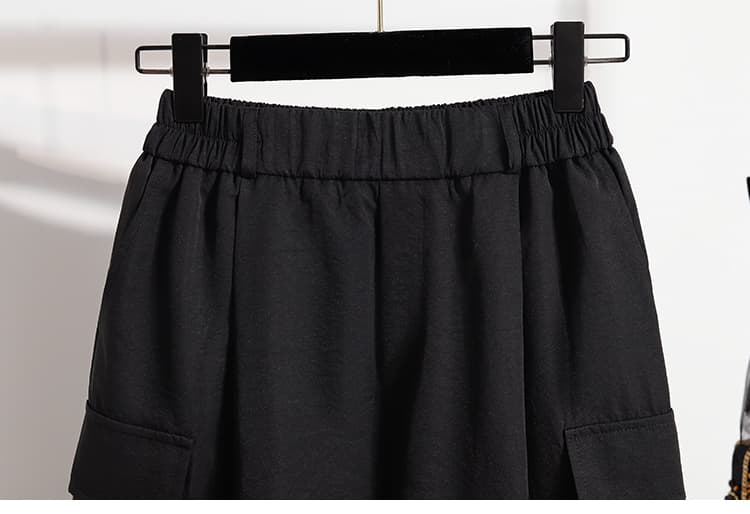 5538 실사 정가 아메리칸 속도 건조한 워크웨어 반바지 여성 여름 루즈핏 한 마디 넓은 다리 얼음 실크 운동 오부 바지 상세 이미지 23