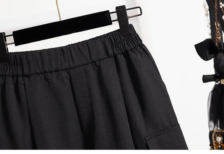 5538 실사 정가 아메리칸 속도 건조한 워크웨어 반바지 여성 여름 루즈핏 한 마디 넓은 다리 얼음 실크 운동 오부 바지 상세 이미지 24