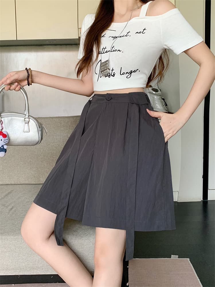 느긋한 바람 반바지 여성 여름 얇은 스타일 외출용 루즈핏 슬림해 보이는 한 마디 넓은 다리가 짧다. 바지 상세 이미지 18