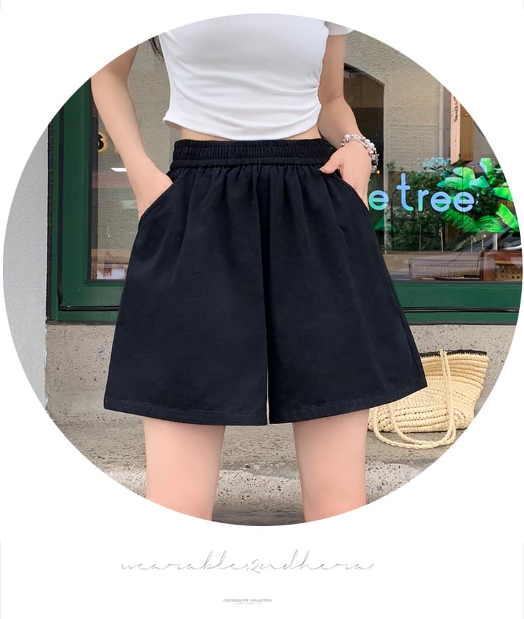 7709 실사 면 린넨 워크웨어 반바지 여성 얇은 스타일 하이웨이스트 캐주얼 바지 루즈핏 슬림해 보이는 한 마디 와이드 레그 팬츠 상세 이미지 51