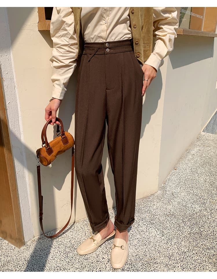 7495 실사 정가 출퇴근 슬랙스 여성 하이웨이스트 다용도 디스플레이 얇고 작은 스트레이트 담배 파이프 바지 상세 이미지 37