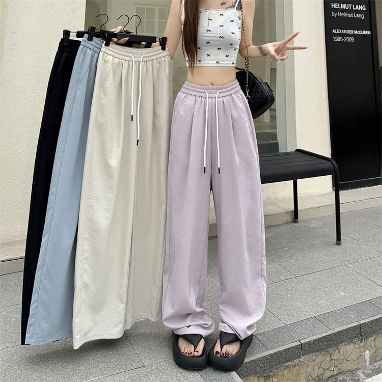 모통이 칼 바지 여성 작은 키 슬림해 보이는 운동 속도 건조한 야마모토 와이드 레그 팬츠 상세 이미지 2
