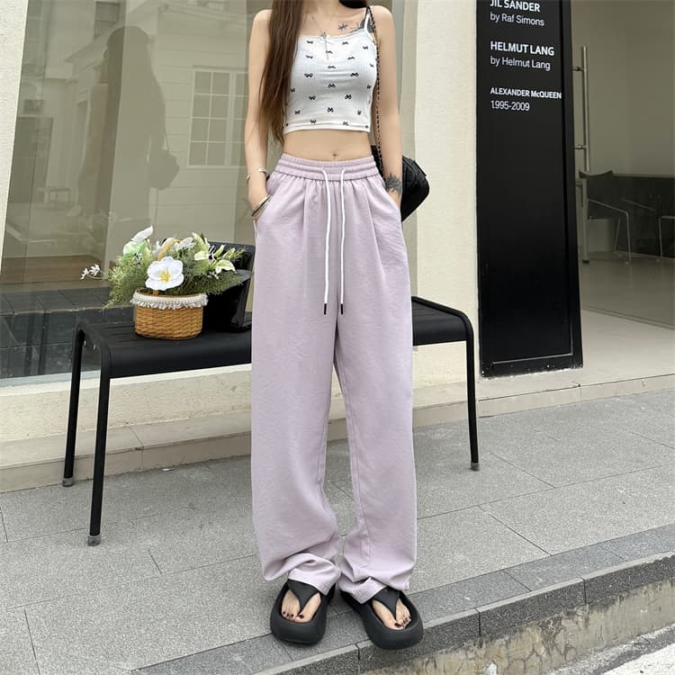 모통이 칼 바지 여성 작은 키 슬림해 보이는 운동 속도 건조한 야마모토 와이드 레그 팬츠 상세 이미지 4