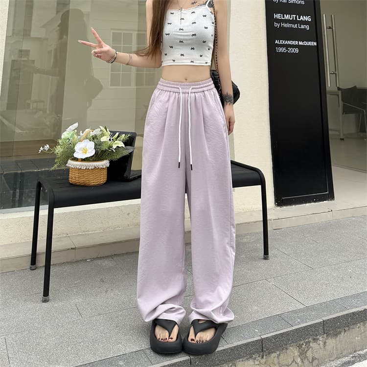 모통이 칼 바지 여성 작은 키 슬림해 보이는 운동 속도 건조한 야마모토 와이드 레그 팬츠 상세 이미지 5