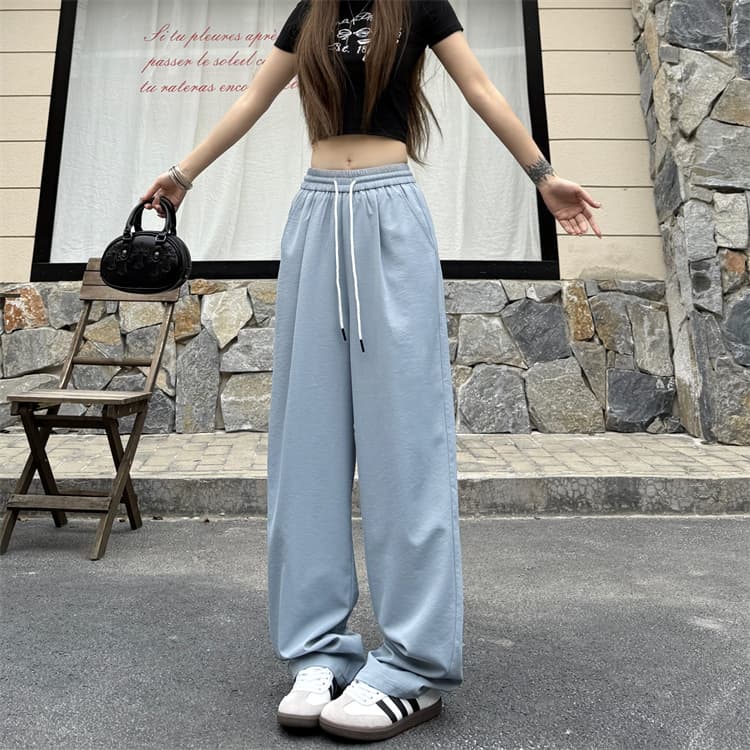 모통이 칼 바지 여성 작은 키 슬림해 보이는 운동 속도 건조한 야마모토 와이드 레그 팬츠 상세 이미지 22