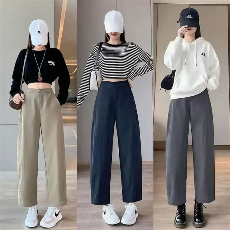 캐주얼 좁은 판 낫 바지 여성 하이웨이스트 슬림해 보이는 작은 키 9부 바지 상세 이미지 8