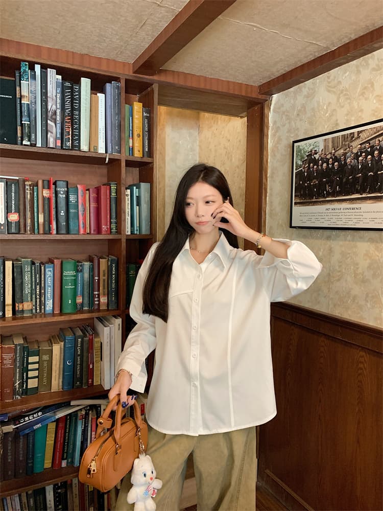 셔츠 맨위 여성 긴 소매 빅 사이즈 지방 mm 디자인 센스 경력 면접 ol 셔츠 상세 이미지 19