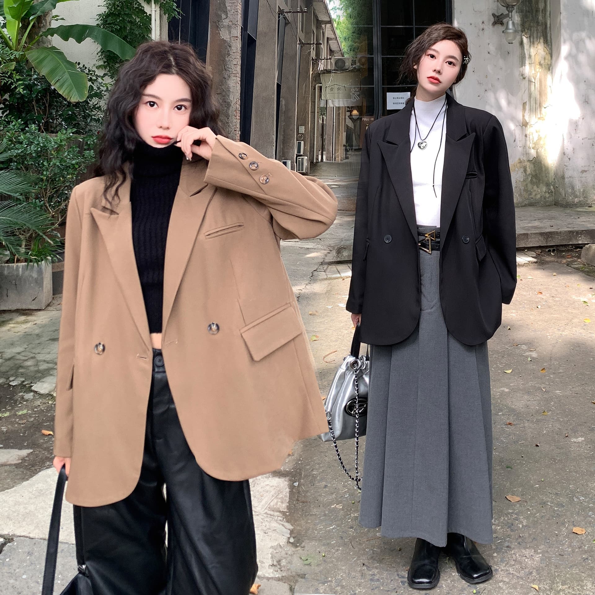 빅 사이즈 디자이너 섹션 작은 대중 정장 봄 루즈핏 한국 스타일 고급 센스 정장 여성 코트