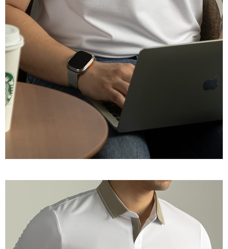 7a 항균 뽕나무 누에 실크 아세트산 아마 고급 비즈니스 polo 반팔 갈매기 칼라 티셔츠 차가운 센스 여름 상세 이미지 11