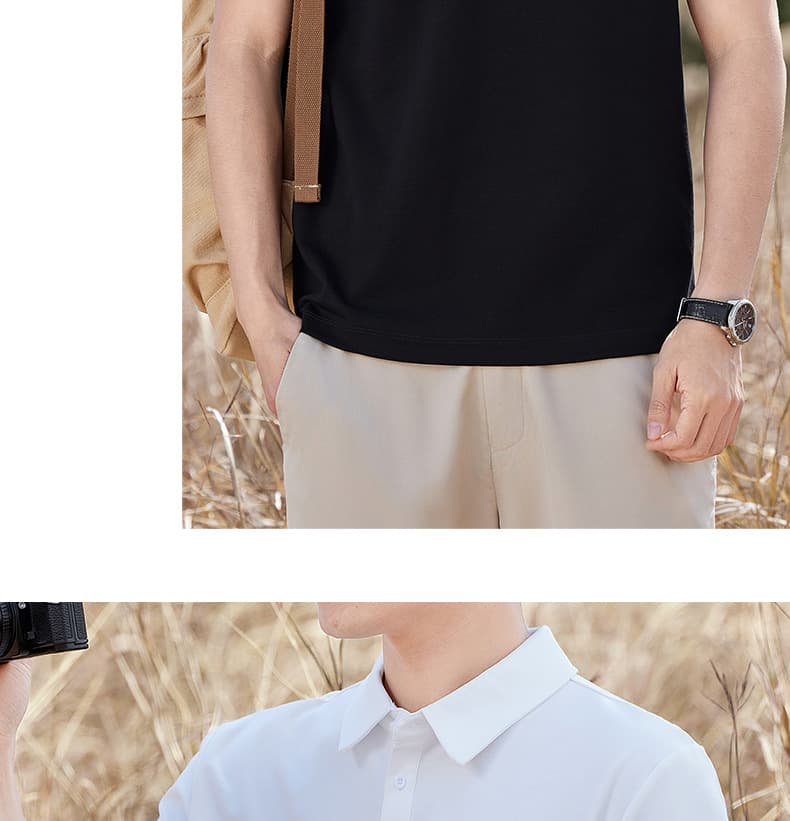 3d 공예 실광택 코튼 polo 남자 반팔 여름 액 모 늄 차가운 센스 비즈니스 항균 고급 폴 맨위 상세 이미지 14