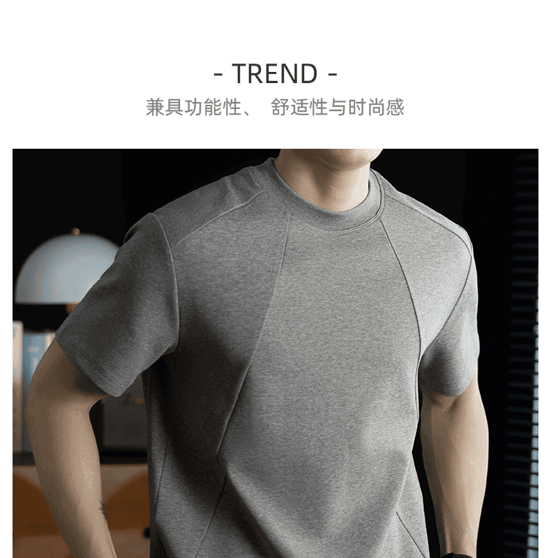 270g 무거운 안장 어깨 컬러 코튼 티셔츠 남자 고급 창의성 싸움 집어 들다 피부 통기성 품질 라운드 넥 남성 반팔 상세 이미지 12