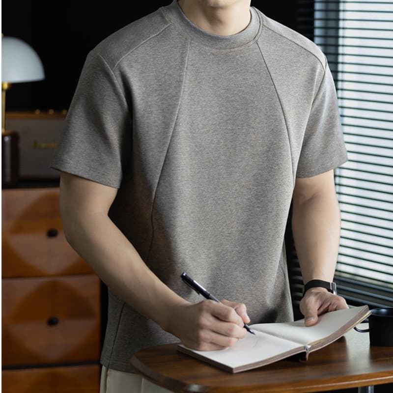 270g 무거운 안장 어깨 컬러 코튼 티셔츠 남자 고급 창의성 싸움 집어 들다 피부 통기성 품질 라운드 넥 남성 반팔 상세 이미지 27