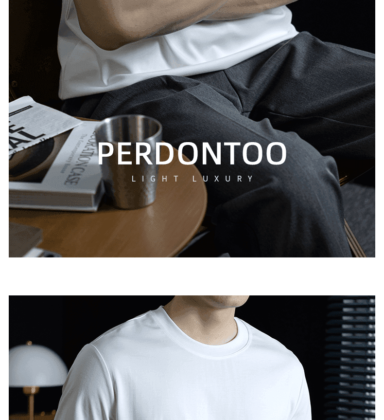 구름 부드러운 모달 섬세한 차가운 센스 프로 피부 남성 오래된 돈 바람 얇은 스타일 미니멀리즘 트렌드 단색 반팔 티셔츠 상세 이미지 24