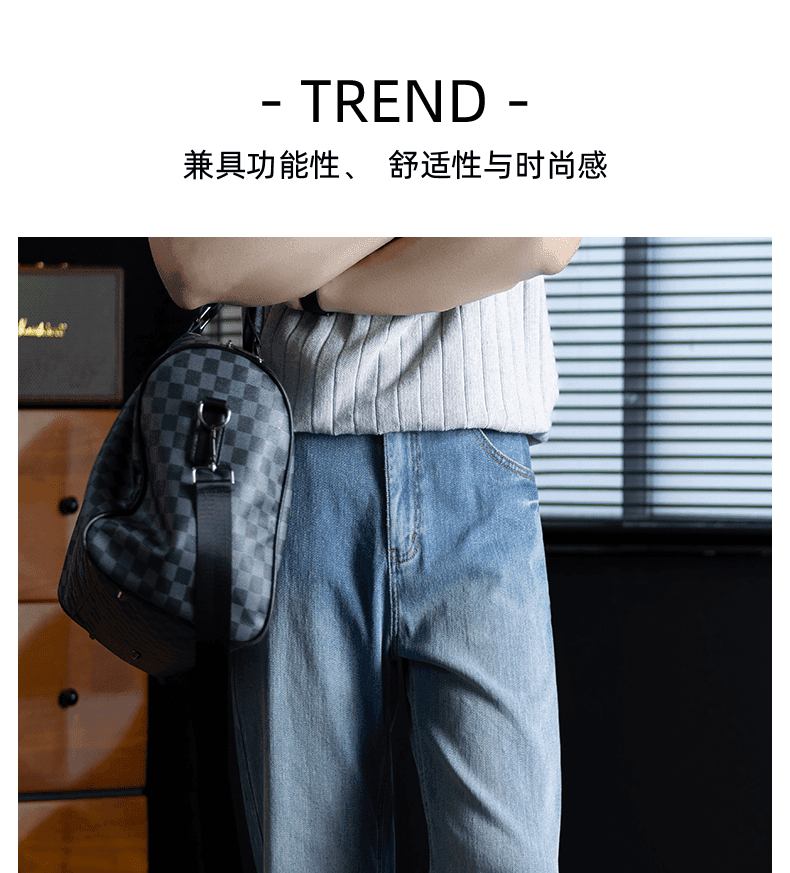 마 오래된 스크래치 디자인 워싱 프로 피부 면 남성 청바지 여름 새로운 저항 주름 편안함 와이드 레그 팬츠 상세 이미지 14