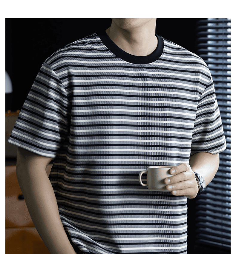 빛 럭셔리 스타일 클래식 3 차원 탱크 기사 배색 반팔 여름 트렌드 루즈핏 통기성 속도 건조한 T 남자 상세 이미지 20