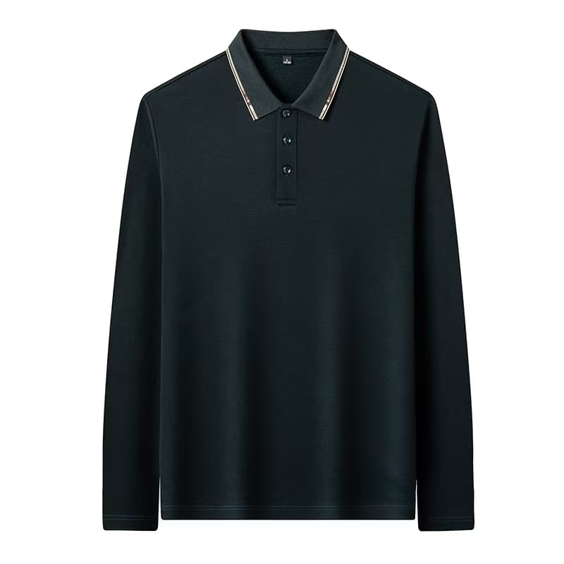 가을 겨울 네리 연삭 털 남자 티셔츠 폴로 칼라 POLO 셔츠 비즈니스 캐주얼 중년 아빠 로드 중 긴팔 기본 셔츠 이미지 3