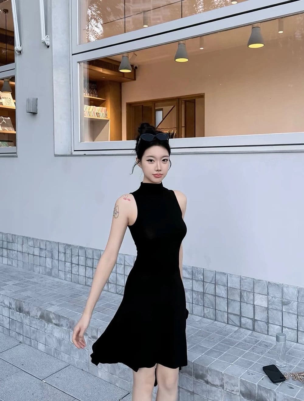 laaretoo 2 가지 색상 긴팔 오픈 가디건 여성 이른 가을 2026 새로운 몸매 가꾸기 슬림해 보이는 조끼 원피스 세트 오픈 가디건 이미지 2