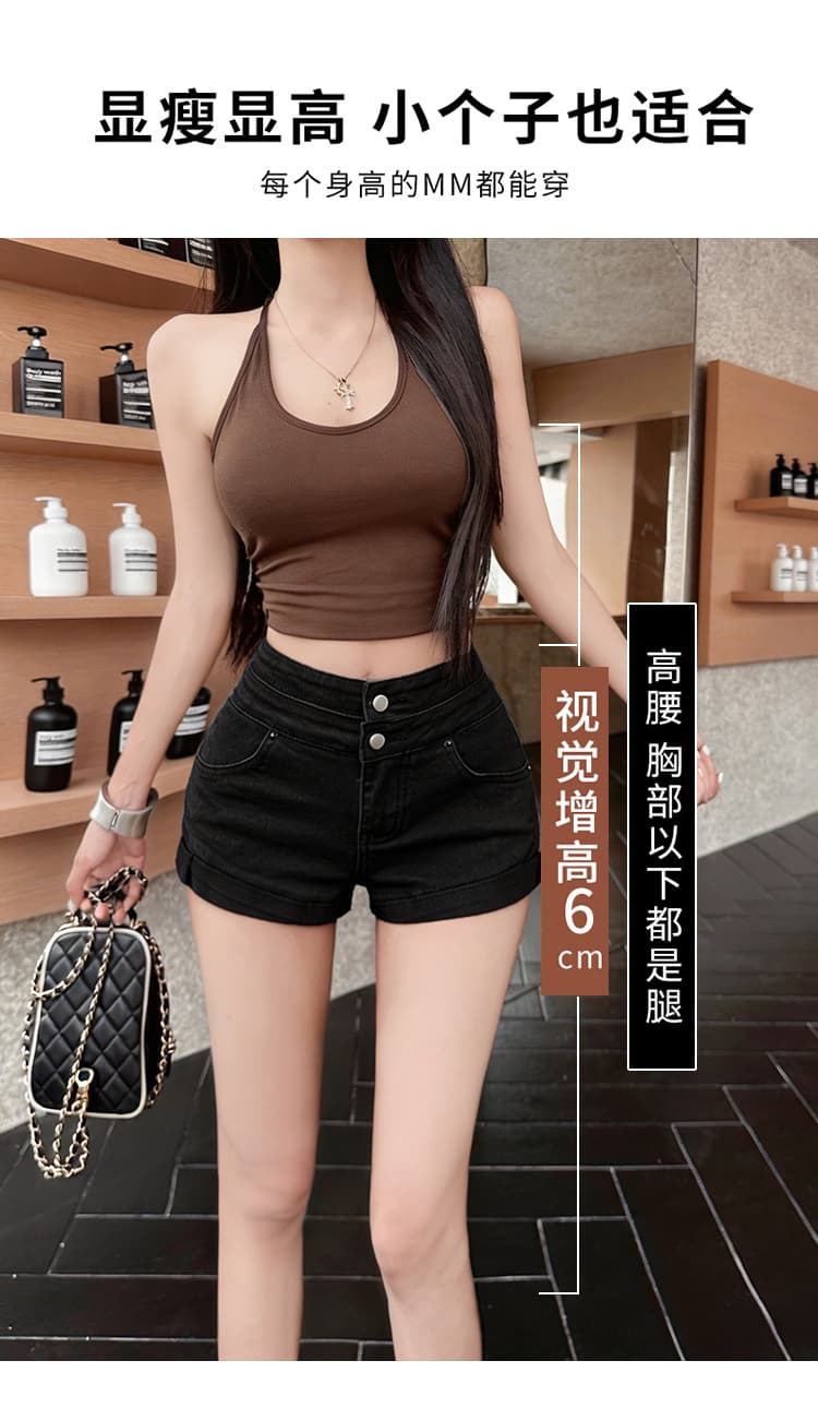 실사 2026 아메리칸 순수한 욕망 바람 핫걸 무거운 작업 디자인 센스 신축성 데님 반바지 상세 이미지 12