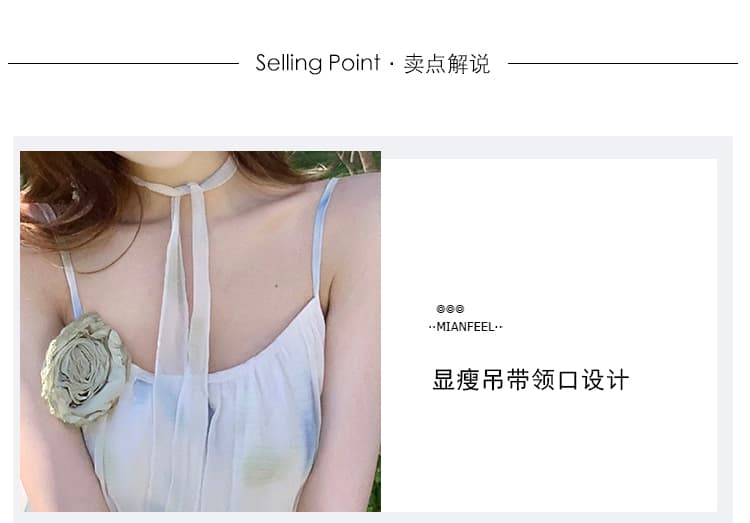 실사 높음 물품 맞춤 꽃 슬립 드레스 요정 해변가 휴가 해변 롱 스커트 여름 상세 이미지 5
