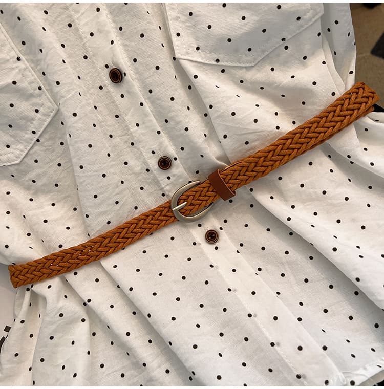 카운터 빼다 전단 표준 황색 도트 무늬 POLO 칼라 어깨 여성 셔츠 여름 섹션 어깨 패드 디자인 센스 작은 날다 소매 맨위 상세 이미지 26