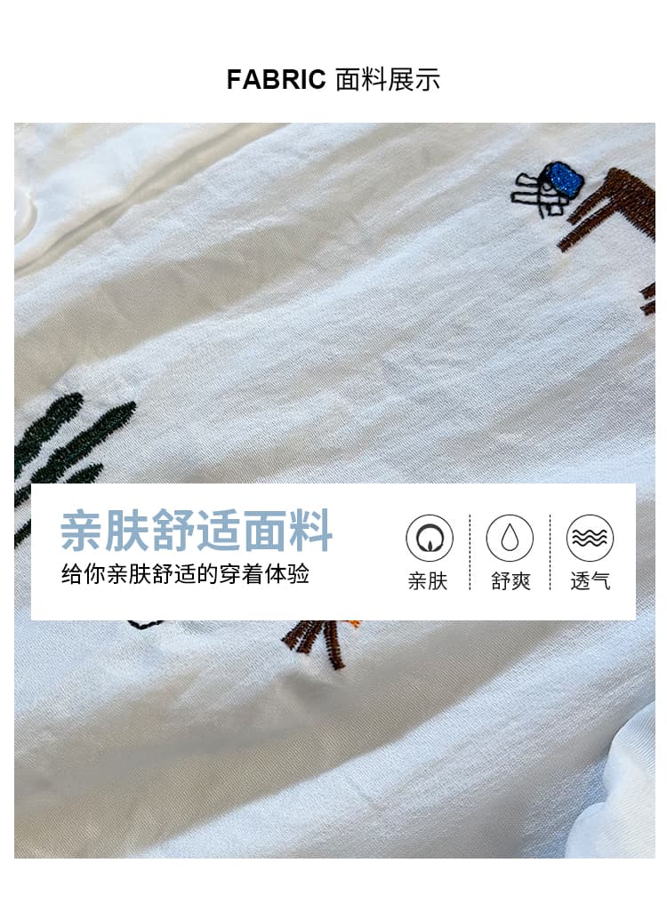 2026 여름 새로운 패션 자수 폴로 칼라 면 린넨 쇼트 스타일 여성 셔츠 루즈핏 Feifei 소매 작은 셔츠 셔츠 맨위 상세 이미지 8