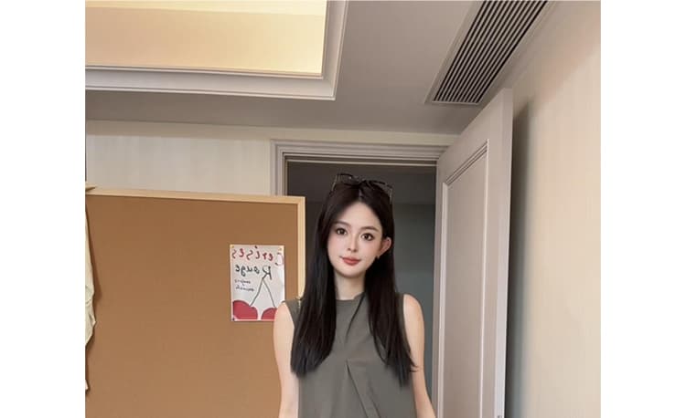 재고 있음 2026 년 패션 고급 센스 유럽어 버전 임산부 외국 가스 미니멀리즘 스카프 드레스 조끼 스커트 상세 이미지 16