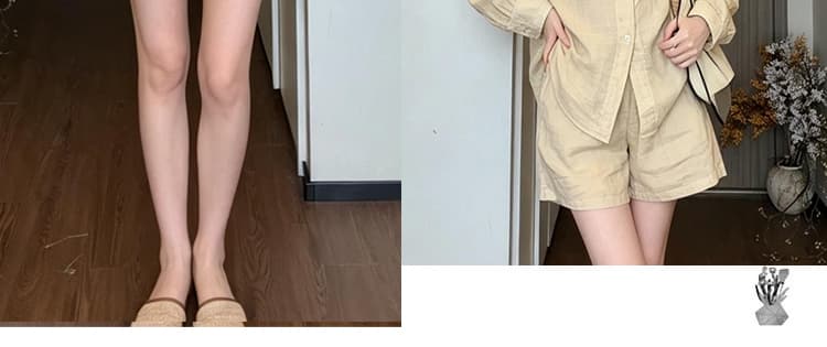 재고 있음 2026 년 이른 가을 패션 출산 착용 인터넷 유명인 한국 스타일 루즈핏 슬림해 보이는 외국 가스 캐주얼 셔츠 투피스 세트 상세 이미지 6
