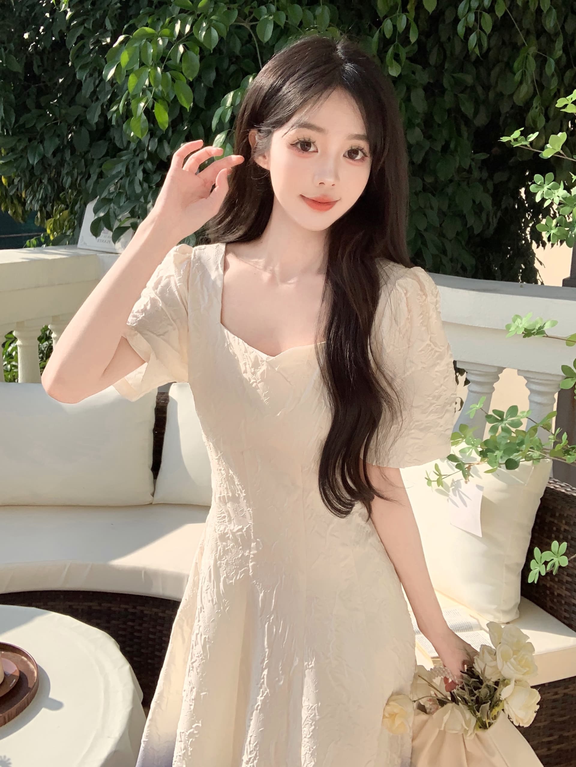 실사 광장 칼라 여성 드레스 2026 여름 새로운 고급 센스 슬림해 보이는 품격 출퇴근 그라데이션 색상 길다 치마 상세 이미지 3