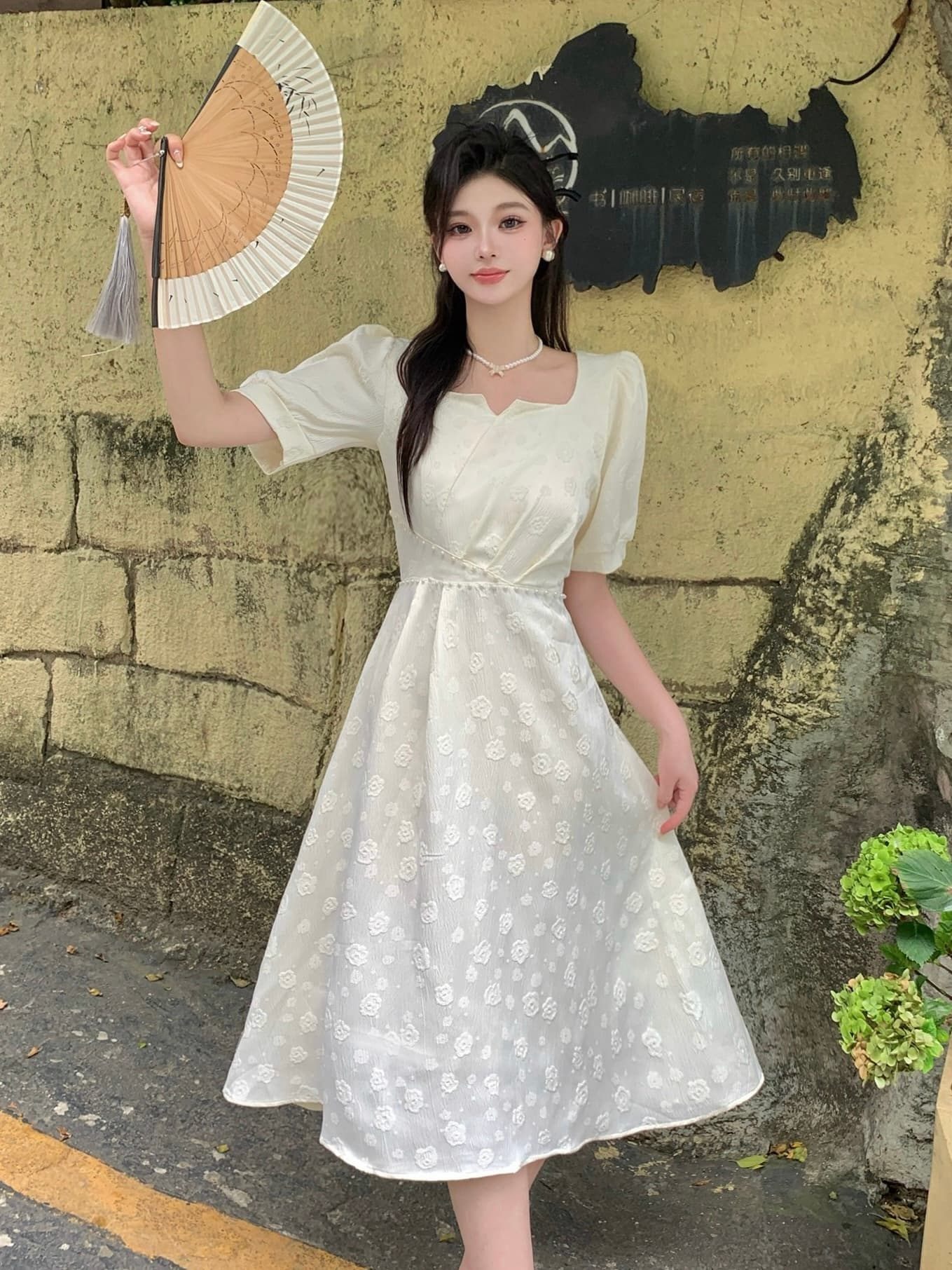 2026 실사 맞춤 고급 숙녀 드레스 새로운 허리 수축 슬림해 보이는 품격 출퇴근 페이크 레이어드 광장 칼라 롱 스커트 상세 이미지 8