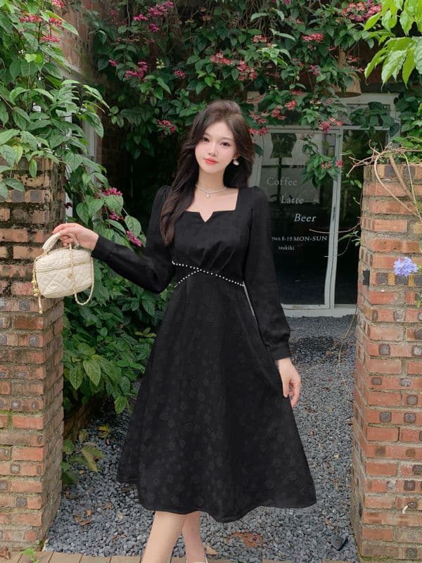 2026 실사 가을 겨울 새로운 패션 품격 부드러운 소녀 빛 럭셔리 휴가 요정 치마 몸매 가꾸기 긴팔 드레스 상세 이미지 11
