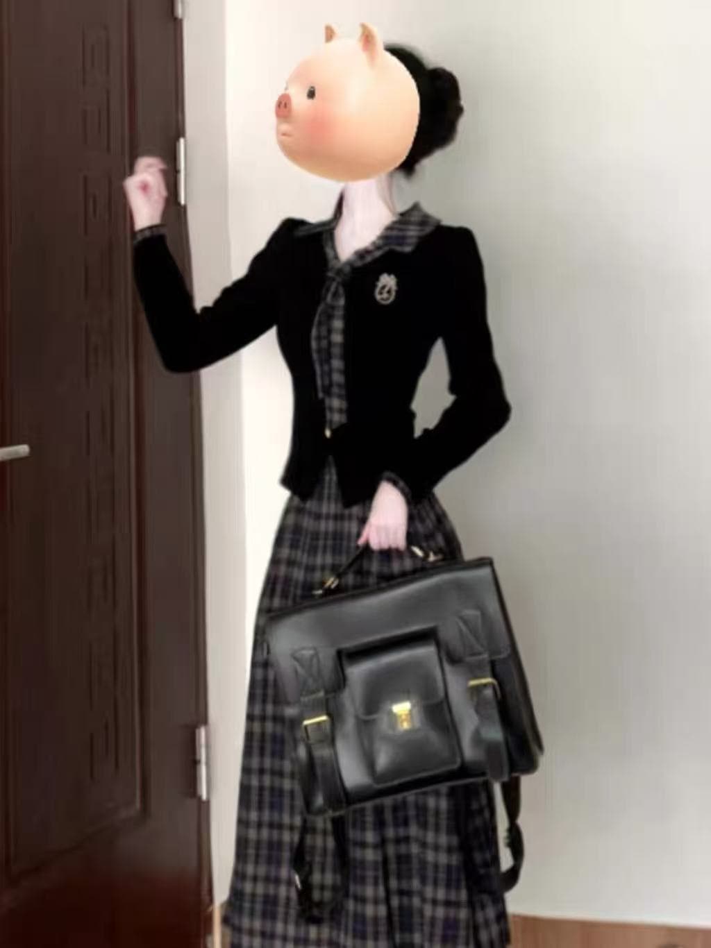 프랑스식 학원 스타일 착용 가져 가라. 전체 집합 고유 한 슈퍼 잘 생긴 한 부서 연령 감소 길다 치마 학원 스타일 맨위 투피스 세트 상세 이미지 7
